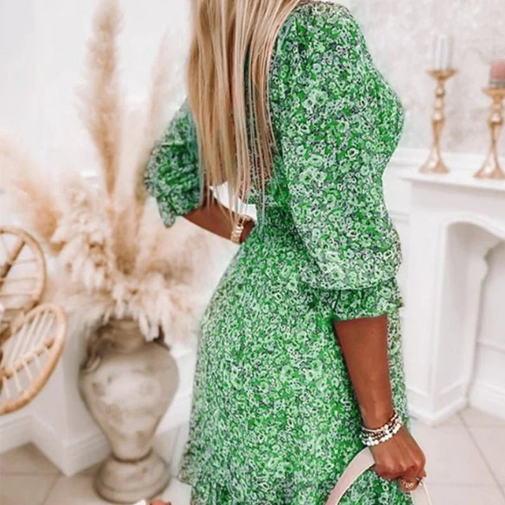 -Thessaly™ | Elegant Floral Maxi Dress-