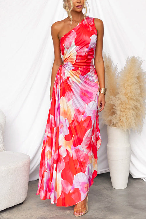 Ida™ | Pleated One-Shoulder Maxi