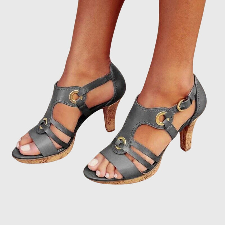 Valeria™ | Multi Strap Block Heel Sandals