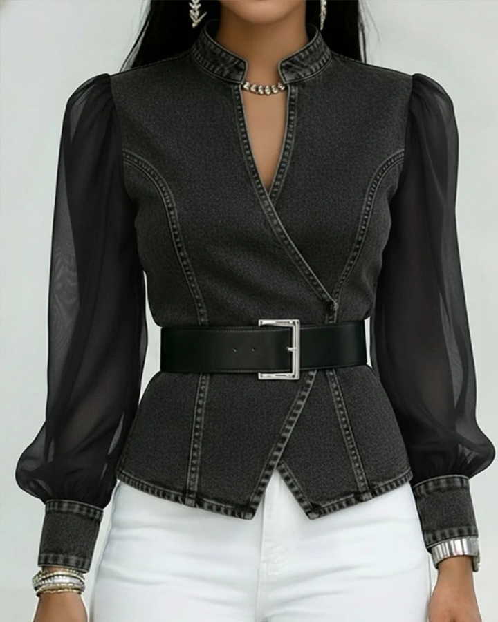 Alessia™ | Structured Chiffon Sleeve Top