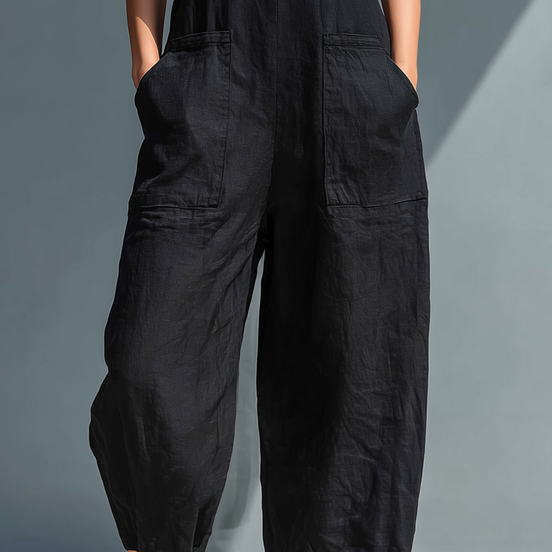 -Cecelia™ | Sleeveless Mandarin Jumpsuit-