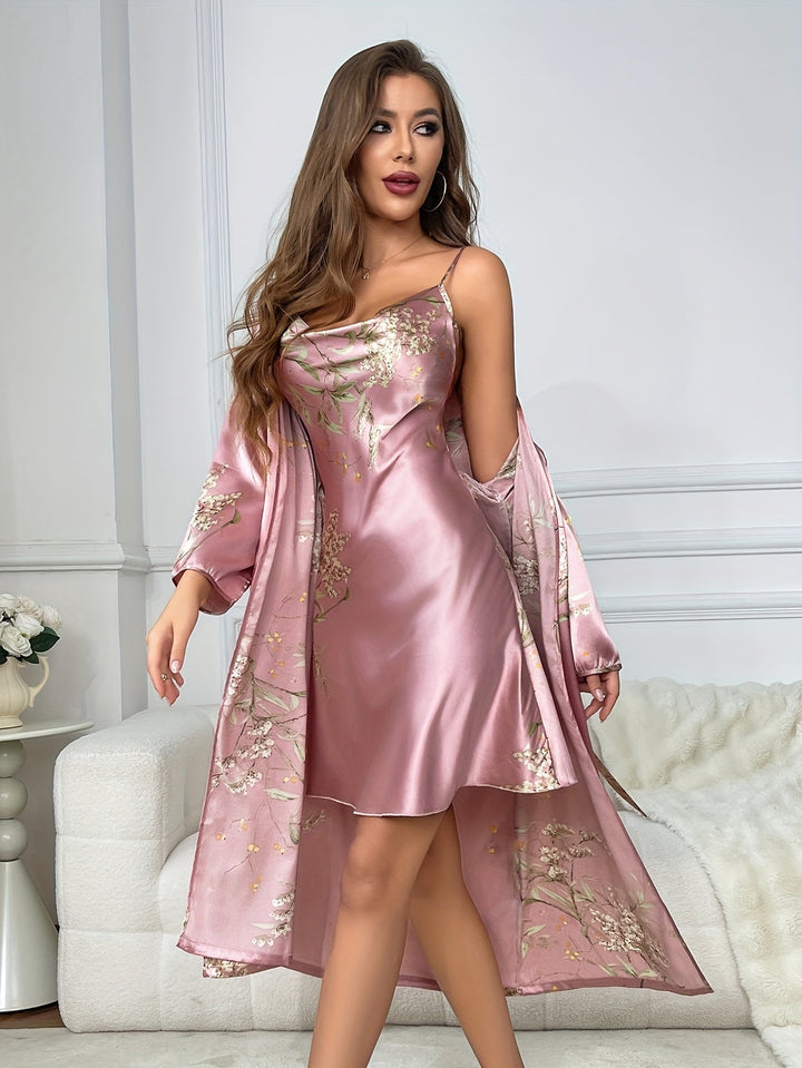 Evelyn™ | Floral Camisole & Robe Set