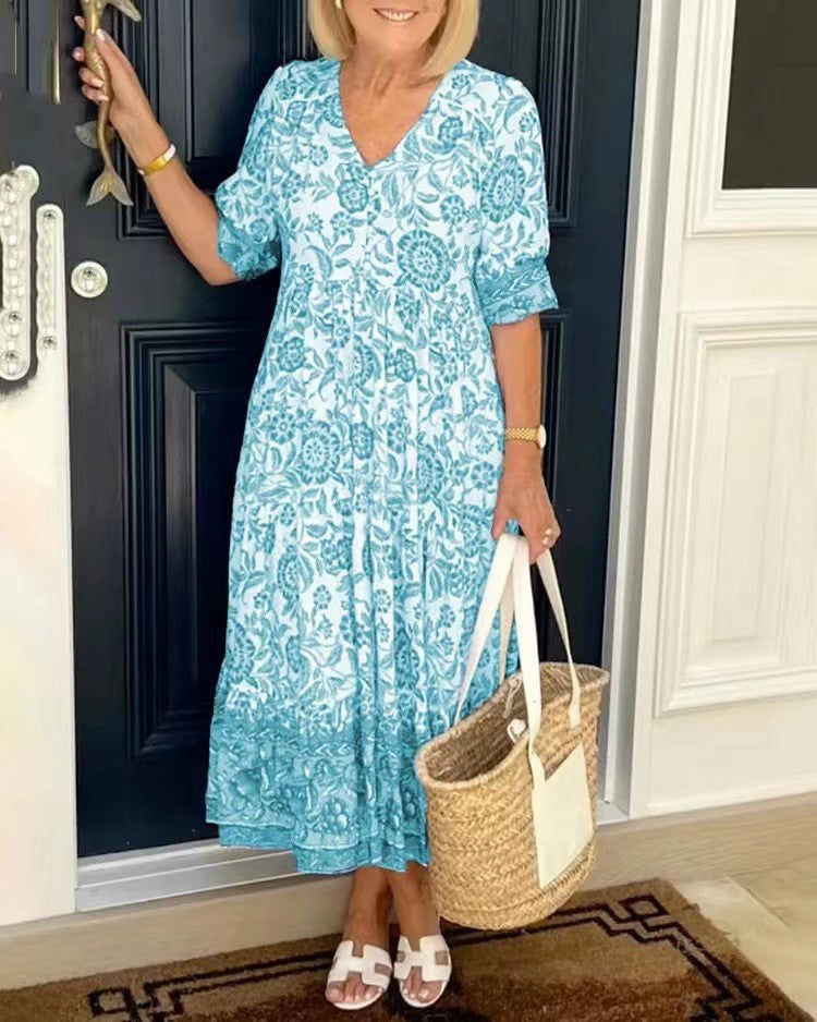 Estella™ | Graceful V-Neck Maxi