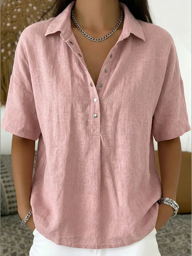 Brooke™ | Collar Button Relaxed Blouse