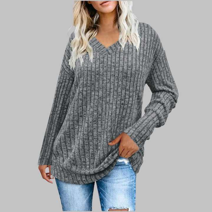 Sandra | Comfy V-Neck Long Sleeve Top