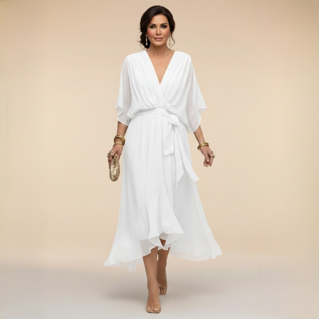 Mirabel™ | Chiffon V-Neck Maxi Dress