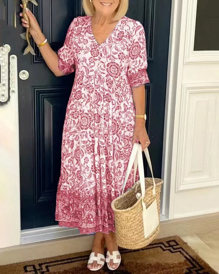 Estella™ | Graceful V-Neck Maxi