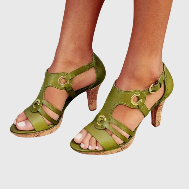 Valeria™ | Multi Strap Block Heel Sandals
