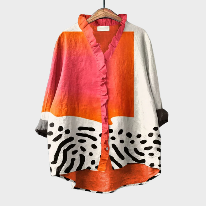 -Rowena™ | Artistic Print Summer Blouse-