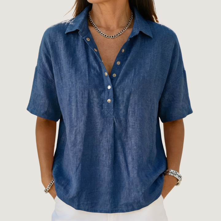 Brooke™ | Collar Button Relaxed Blouse