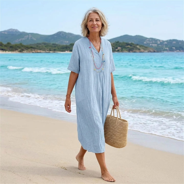 -Silvana™ | Relaxed Textured Maxi Dress-
