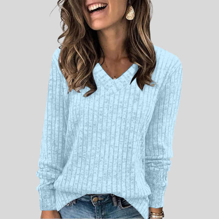 Sandra | Comfy V-Neck Long Sleeve Top