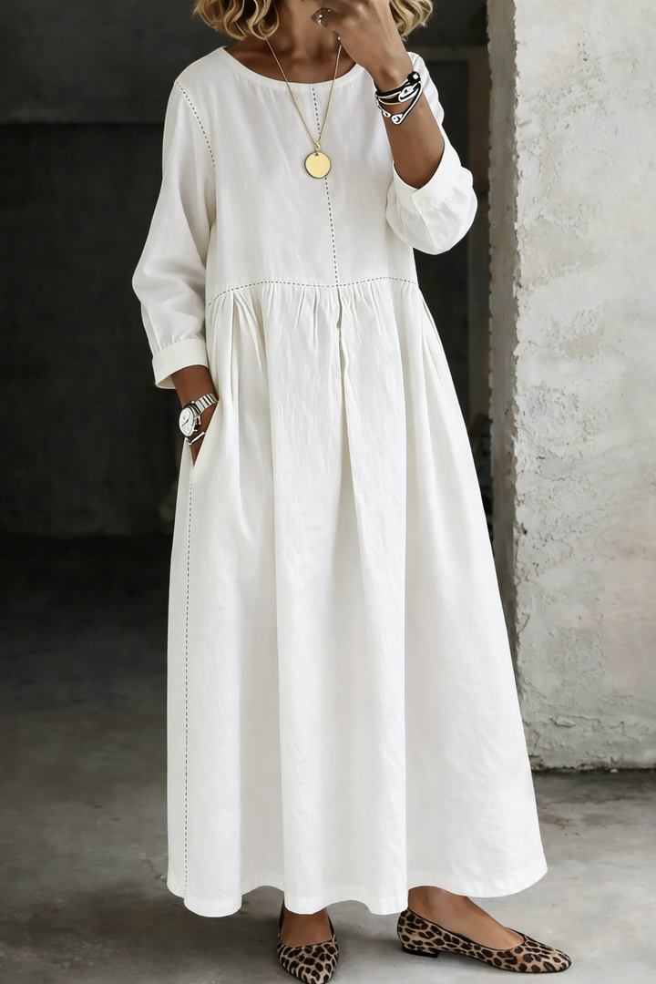 Fern™ | Round Neck Long Sleeve Dress