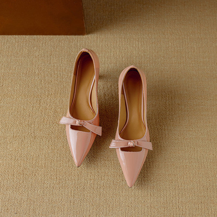 Rosalie™ | Bow Detail Flared Heel Pumps