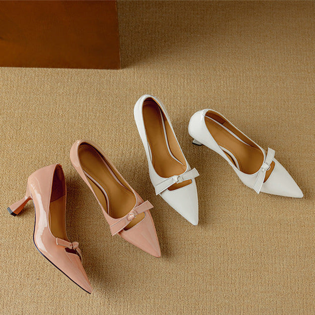 Rosalie™ | Bow Detail Flared Heel Pumps