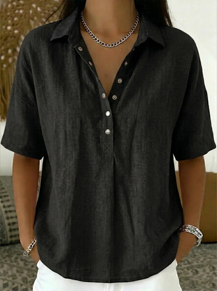 Brooke™ | Collar Button Relaxed Blouse