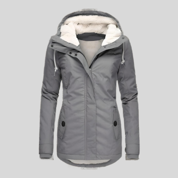 Amanda | Long Jacket with Hood and Lining