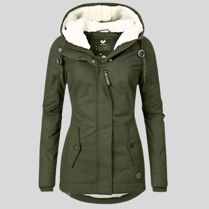 Amanda | Long Jacket with Hood and Lining