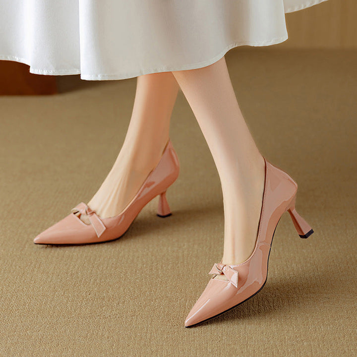 Rosalie™ | Bow Detail Flared Heel Pumps