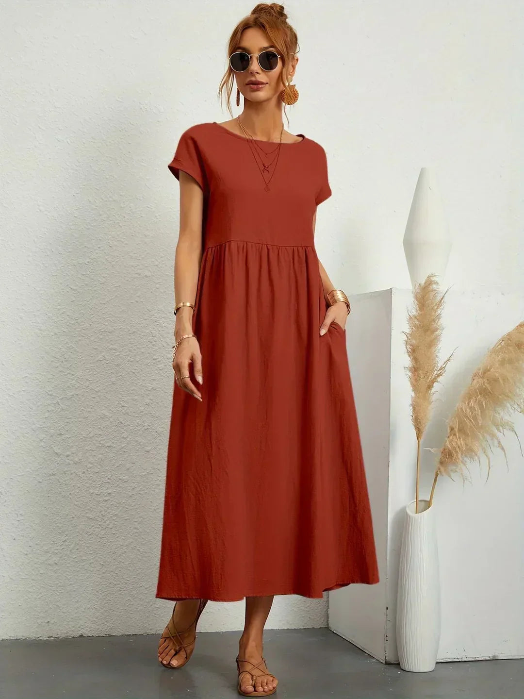 -Ursina™ | Fluid Midi Dress-
