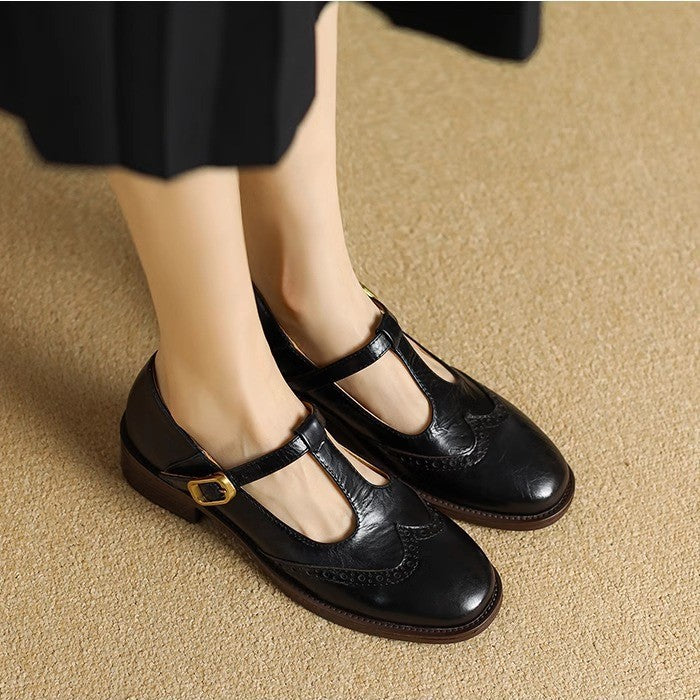 Margaux™ | T Strap Mary Jane Block Heel Shoes