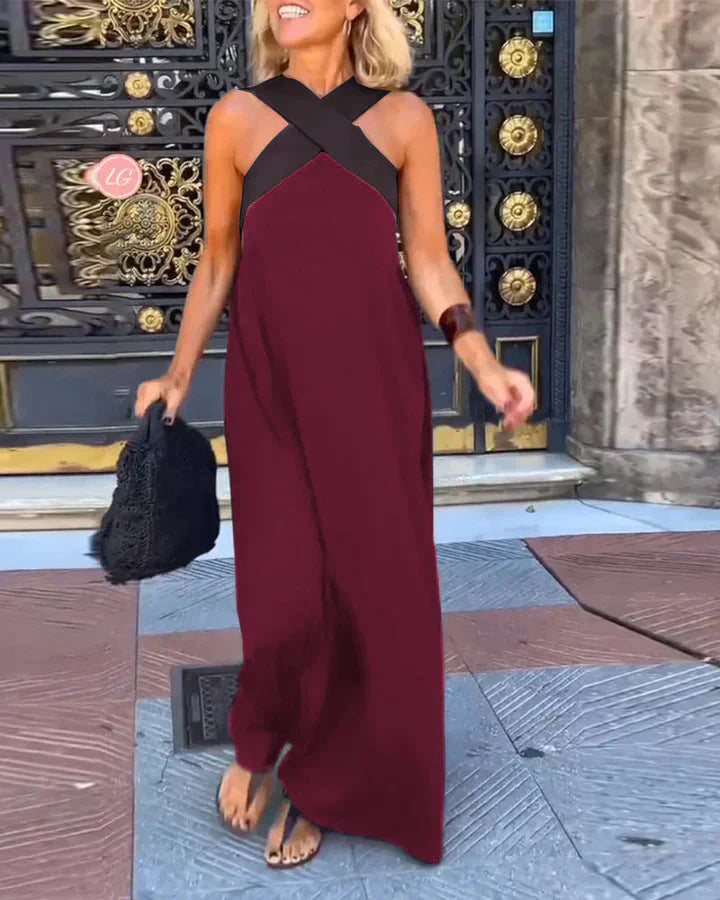 -Quirine™ | Wrap-Front Maxi Dress-