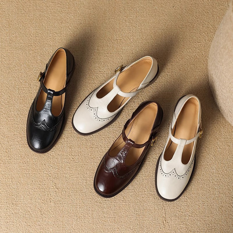 Margaux™ | T Strap Mary Jane Block Heel Shoes