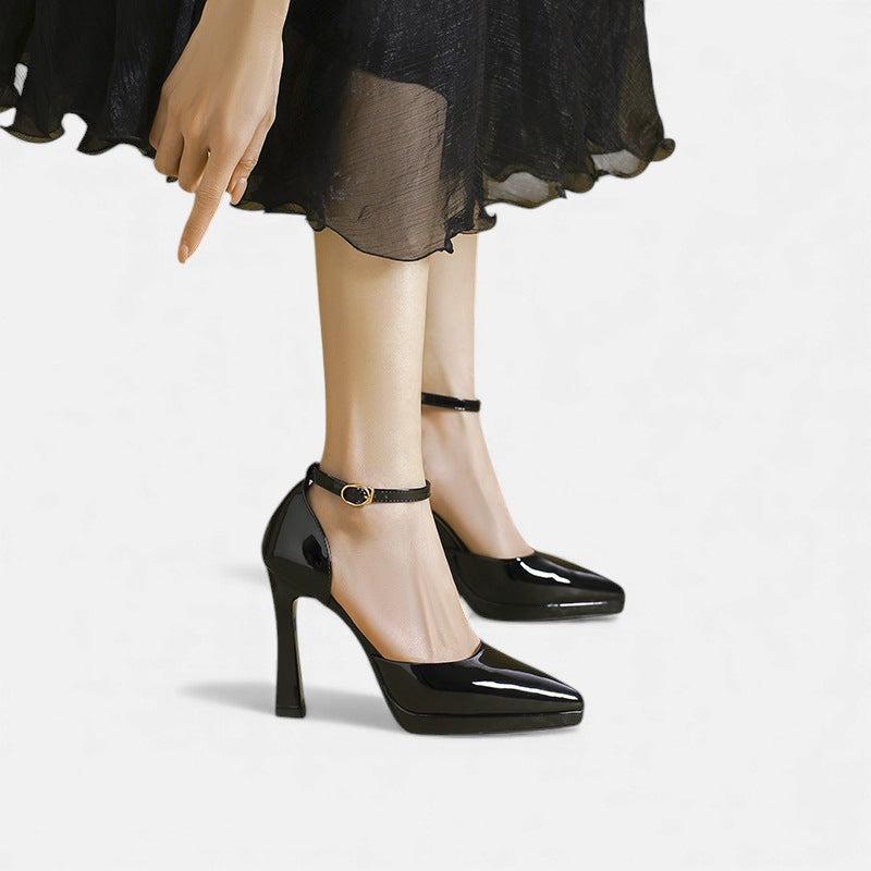 Vivienne™ | Ankle Strap Block Heel Pumps
