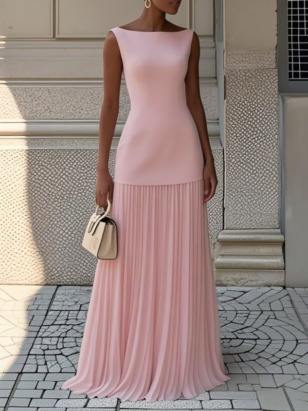 Jenna™ | Pleated Maxi Dress