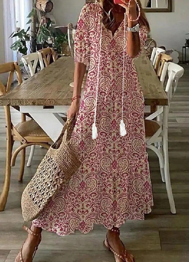 Lila™ | Boho Vintage Maxi Dress