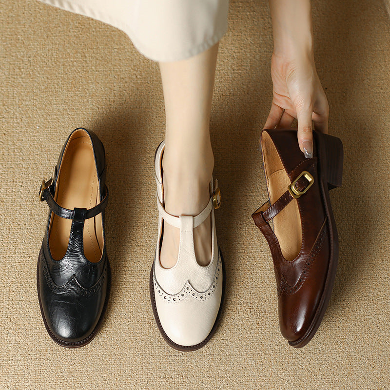 Margaux™ | T Strap Mary Jane Block Heel Shoes