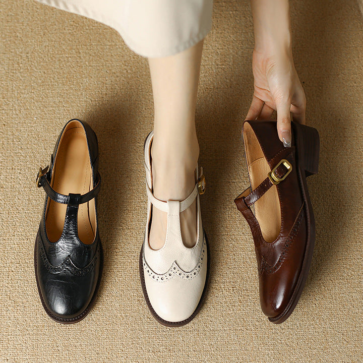 Margaux™ | T Strap Mary Jane Block Heel Shoes