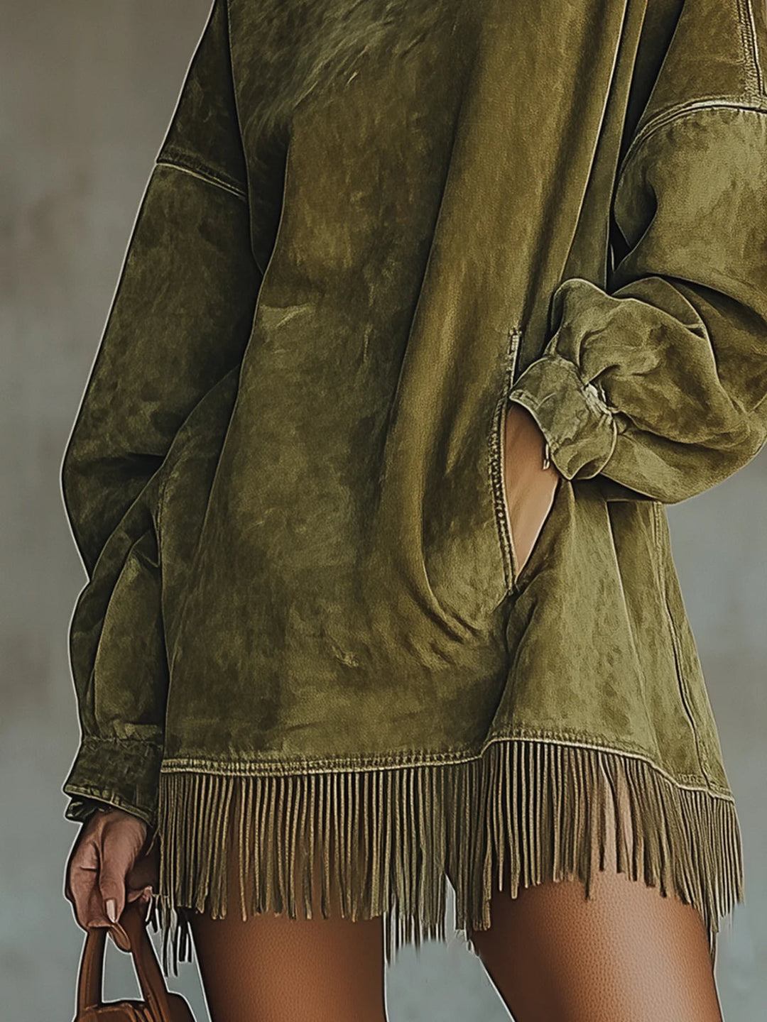 Brianna™ | Fringe Turtleneck Dress
