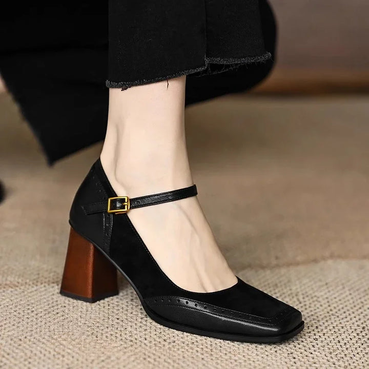 Rosanna™ | Vintage Ankle Strap Block Heel Pumps