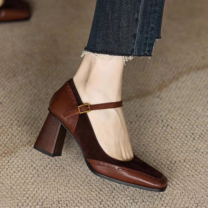 Rosanna™ | Vintage Ankle Strap Block Heel Pumps