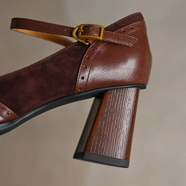 Rosanna™ | Vintage Ankle Strap Block Heel Pumps