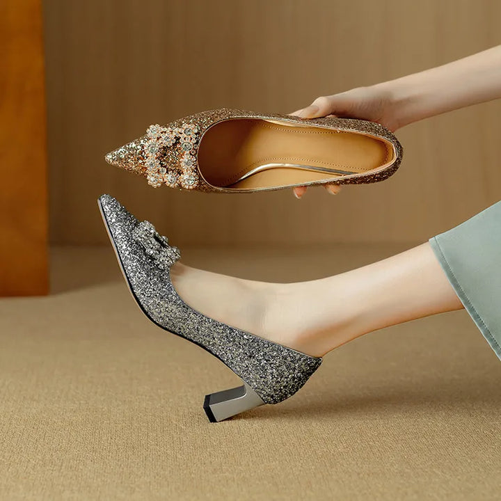 Celeste™ | Crystal Buckle Evening Pumps