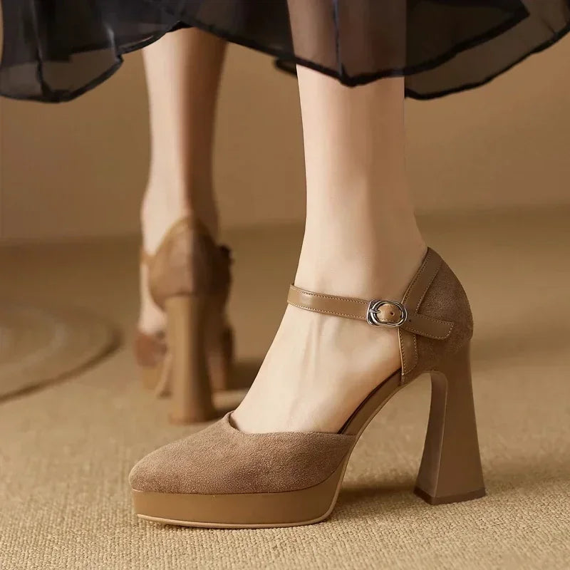 Aveline™ | Ankle Strap Platform Heel Pumps