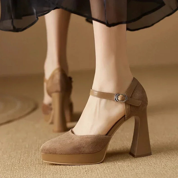 Aveline™ | Ankle Strap Platform Heel Pumps