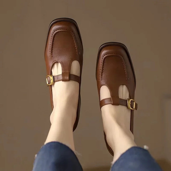 Colette™ | Square Toe T Strap Shoes