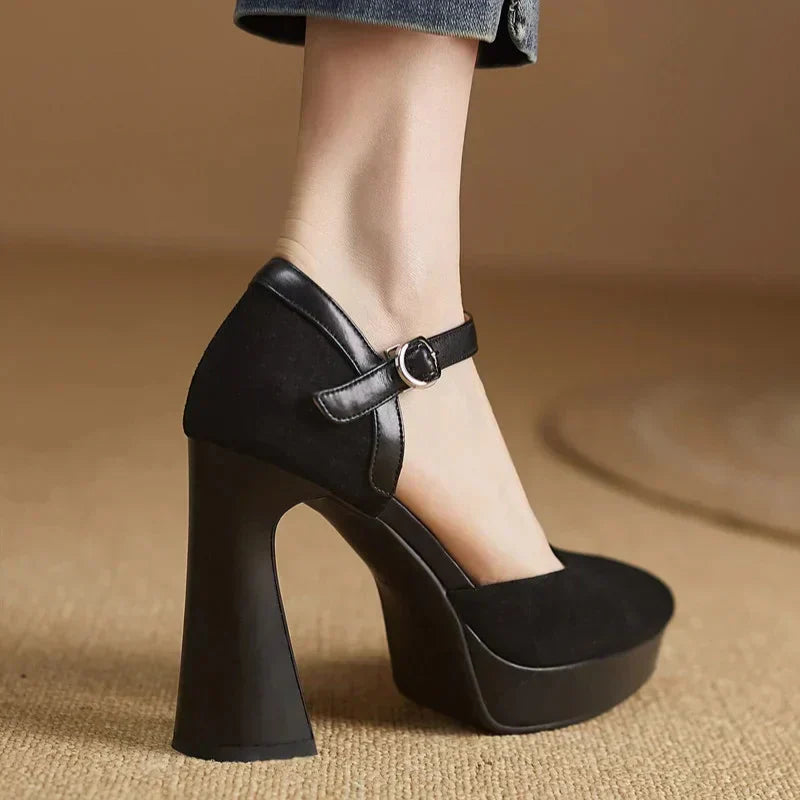 Aveline™ | Ankle Strap Platform Heel Pumps