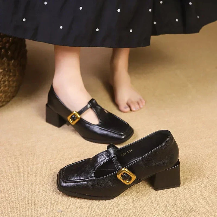 Camille™ | French Mary Jane Block Heel Shoes