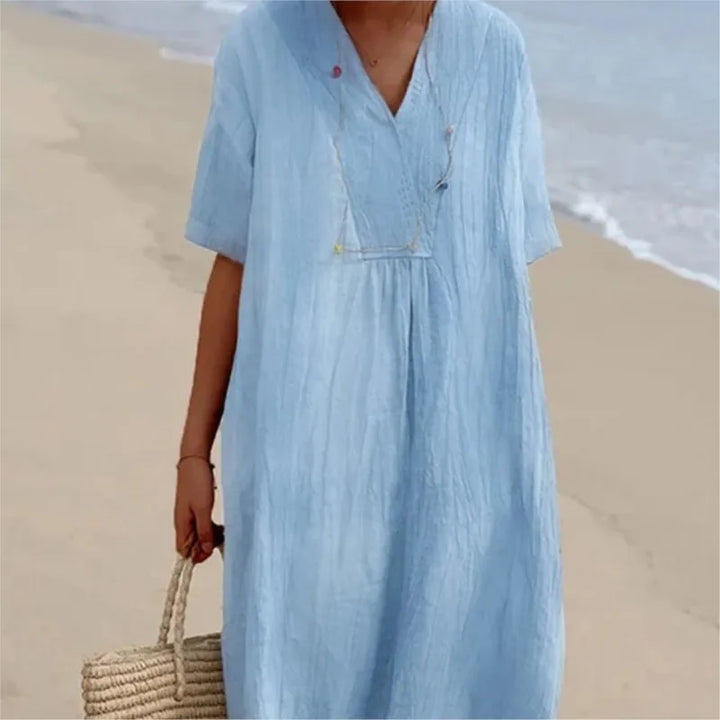 -Silvana™ | Relaxed Textured Maxi Dress-