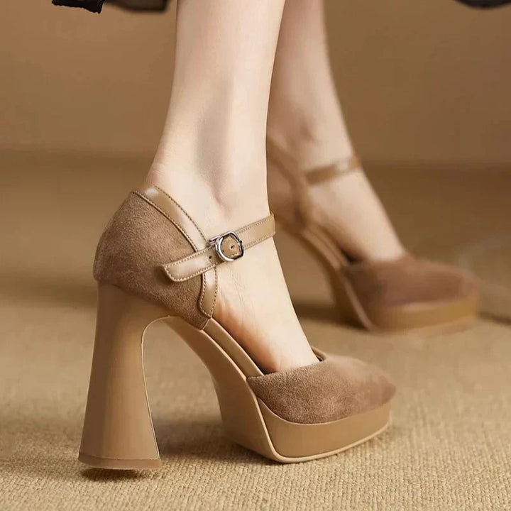 Aveline™ | Ankle Strap Platform Heel Pumps