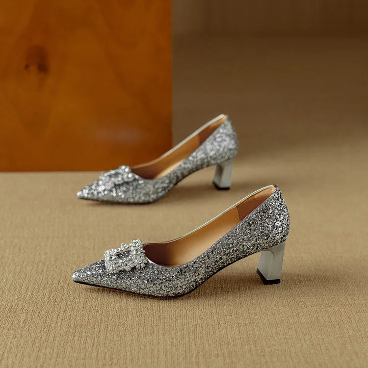 Celeste™ | Crystal Buckle Evening Pumps