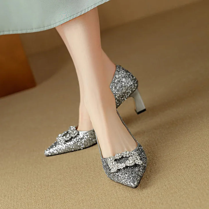 Celeste™ | Crystal Buckle Evening Pumps