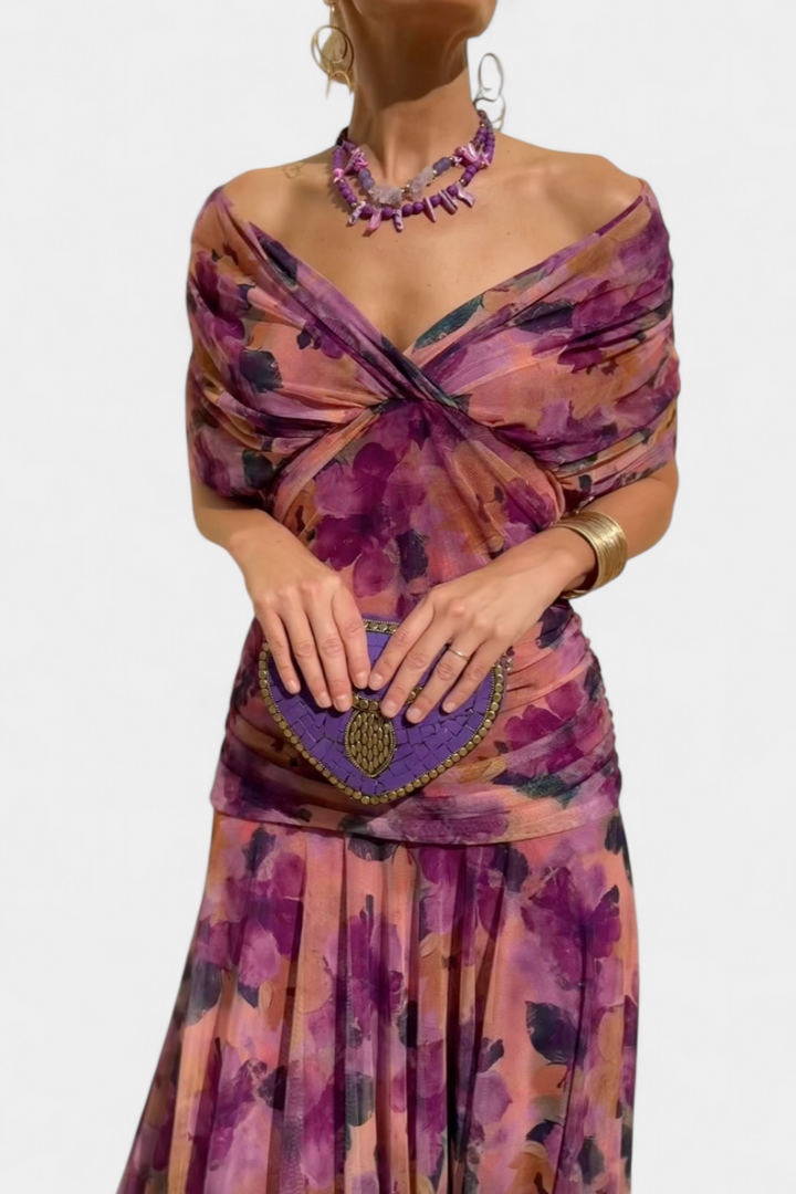 Aurora™ | Dreamy Floral Pleated Maxi Dress