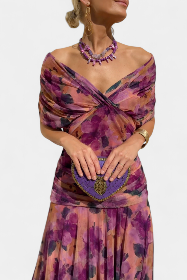 Aurora™ | Dreamy Floral Pleated Maxi Dress