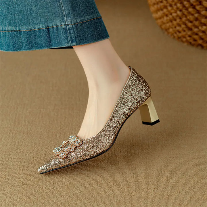 Celeste™ | Crystal Buckle Evening Pumps