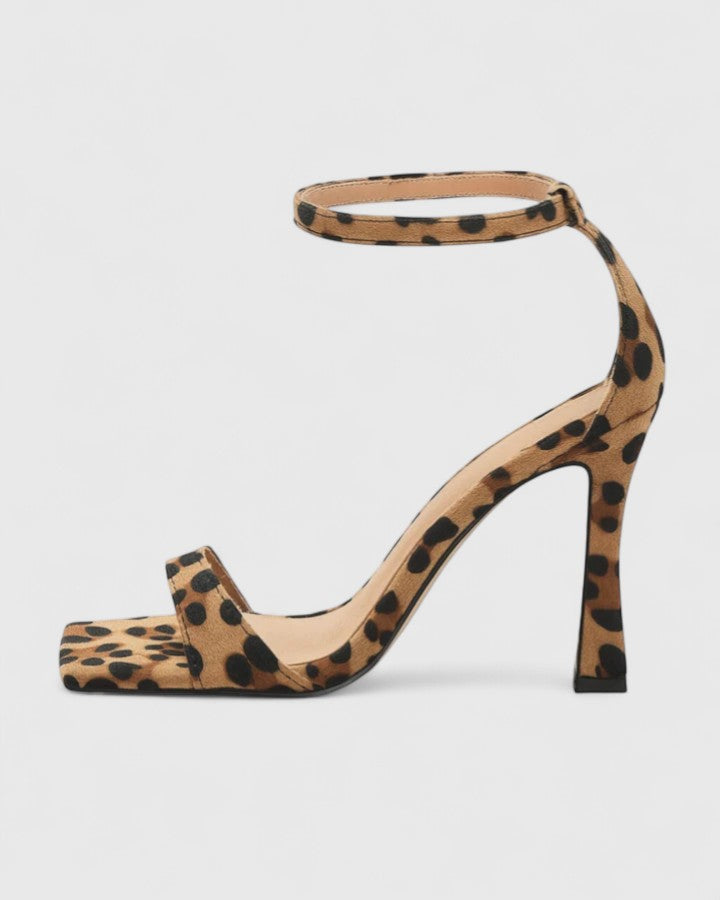 Camille™ | Leopard Print Ankle Strap Heels